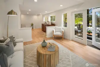 Family room going to deck and backyard.