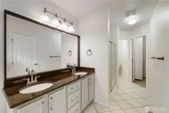 Double sinks in primary bath.