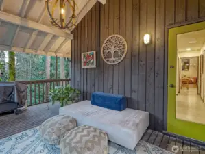 Covered deck off kitchen main level for all season enjoyment