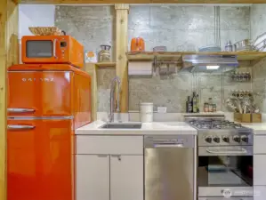 Studio kitchen.  So fun and creative.