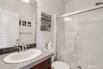 Main level bathroom with shower!