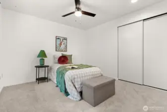 Bedroom 1 with views of the front garden