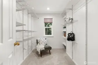 Big walk-in closet with natural light