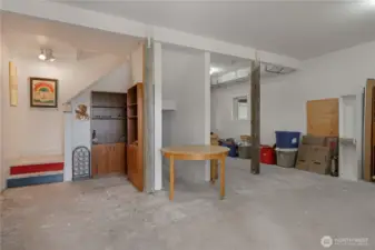 Ground floor has an unfinished room.