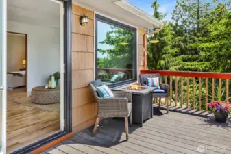 The deck is open to the main living area
