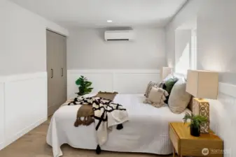 Primary suite features two sets of closets