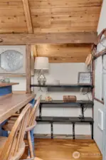 Along with the wood burning stove there are 2 new electric wall heaters for your cozy comfort.
