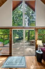 Nestled on two large lots, at the end of the road, you are quiet and secluded and able to unwind and restore.