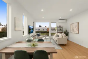 The open-concept layout connects kitchen, dining, and living areas, creating a space that adapts easily from weekday routines to weekend gatherings.