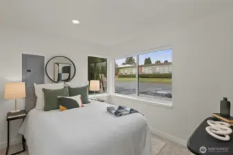 This bedroom offers a perfect place to recharge at the end of the day.