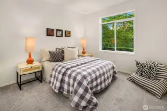 Lower level bedroom is very large. You don't feel like you are in a daylight basement.