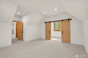 Upstairs bonus room with bunk nook