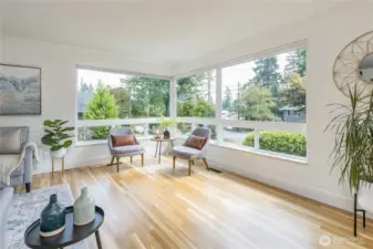 Big bright windows make this a cozy corner of the home
