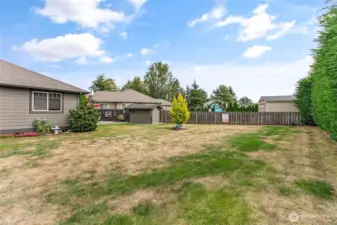 Fully fenced backyard