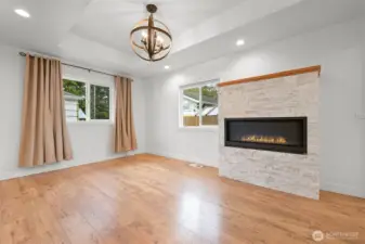 Remodeled Primary suite complete with fireplace