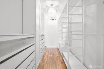 Ideal walk through closet accessible from the bathroom or bedroom