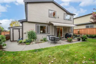 Additional storage space in shed.