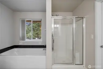 Primary Bathroom with soaking tub and shower