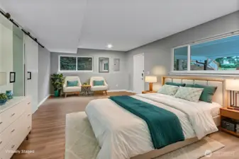 New Primary Bedroom, amazing bath and walk-in closet on the main level.