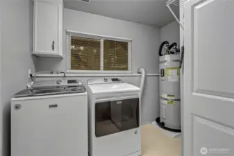 Laundry room, washer & dryer included, new Bradford White water heater.