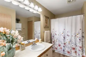Just across the hall from your office/bedroom is a full bathroom!