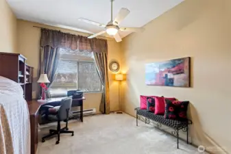 The main bedroom creates a private oasis with lake views!