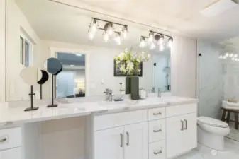 Master bath with his and her sinks