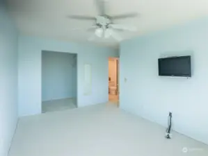 Amazing walk-in closet in master suite.