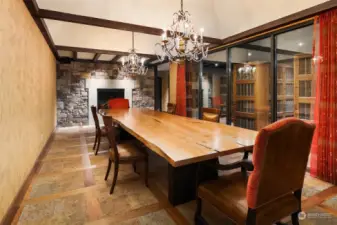 Private Dining Room with Wine Cellar in background. This elegant room provides space for private dinner parties up to 16 people. Bon Appetit!