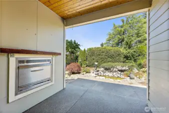 Covered Patio Area with Fireplace
