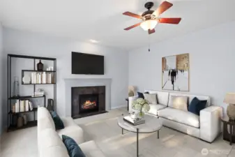 VIRTUALLY STAGED family room