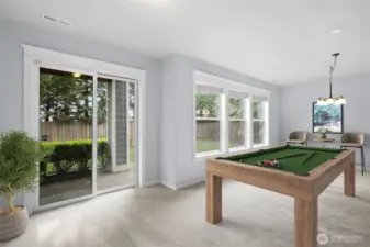 VIRTUALLY STAGED finished daylight basement