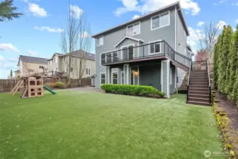 Turfed w/ drainage backyard