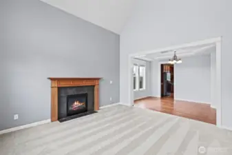 Living room, gas fireplace