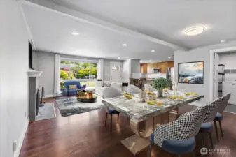 Vertually staged dining area
