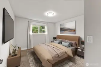 Vertually staged  bedroom 4