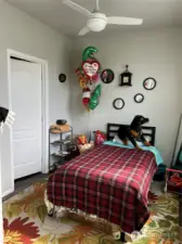 Guest bedroom is just off the living room with its own private bathroom.