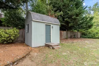 The shed is a perfect spot to store your tools and toys