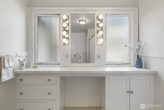 Original built in bathroom vanity.