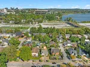 Here you can see the new Montlake Lid Park, Husky Stadium, Light Rail Station and University of Washington all within walking distance