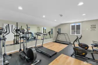 Nicely equiped work out room.