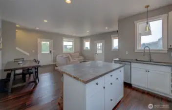 Kitchen and living area