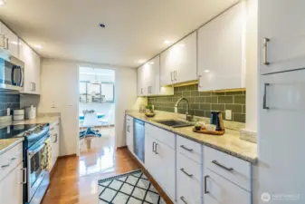 Kitchen opens to the dining room