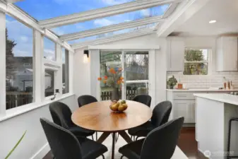 Dining area with access to backyard