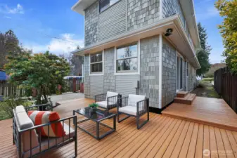 Newly stained deck is ready for summer BBQs & evening gatherings