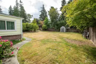 Tons of space in the yard for extra outbuildings or storage.