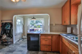 Kitchen with lots of natural light.