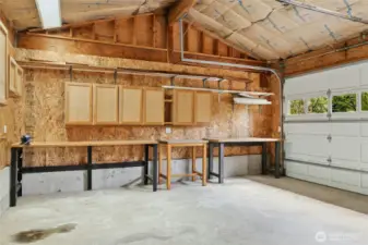 This home boasts a 3-car garage and good shop space. Access to the garage is via the office/den.