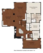 The one-level floorplan.