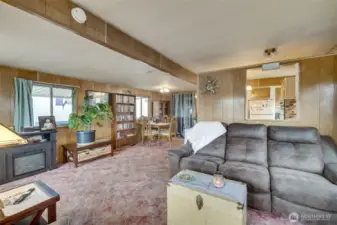 Large living and dining room area